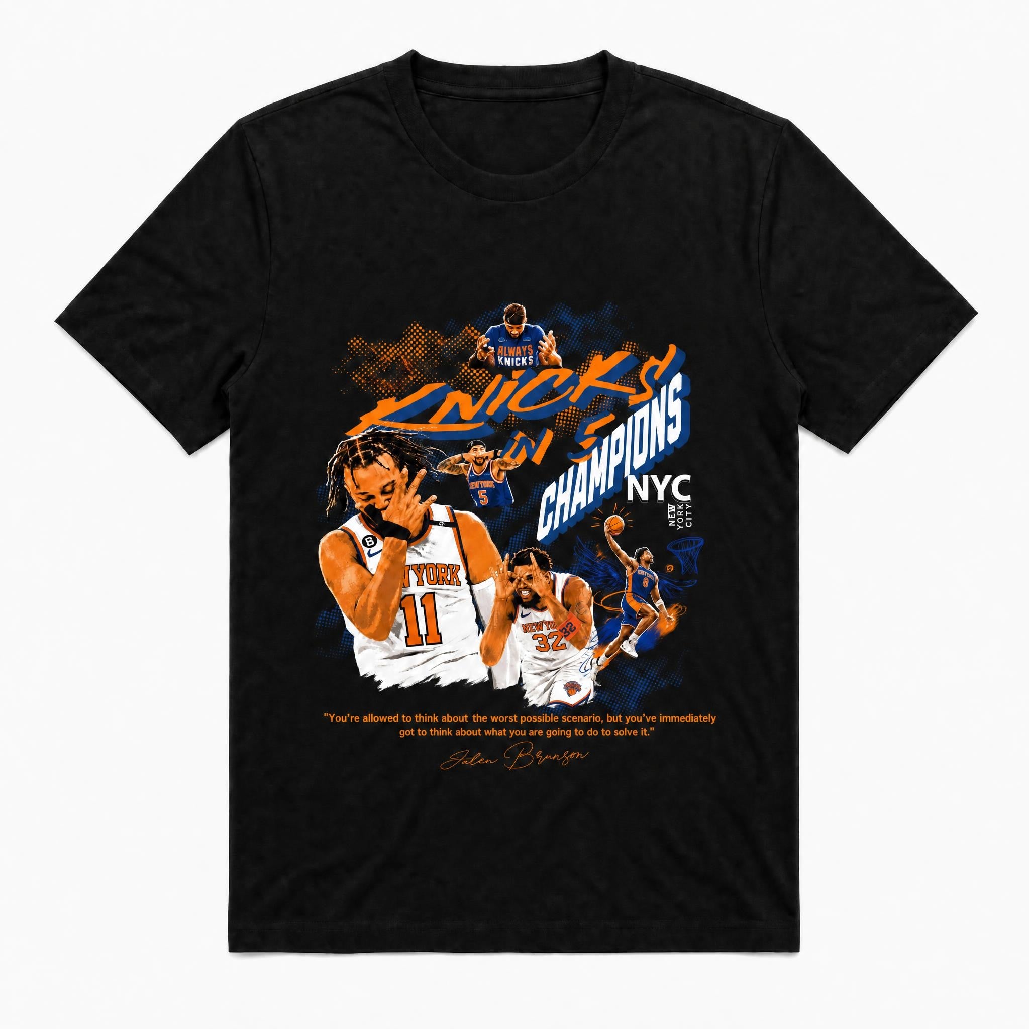 Knicks In 5 Crewneck T-Shirt - Black
