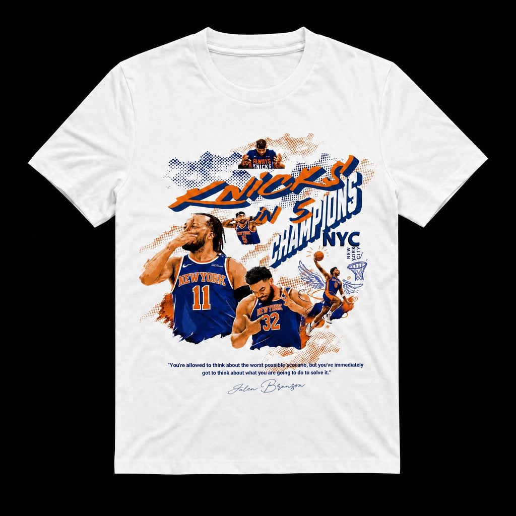 Knicks In 5 Crewneck T-Shirt - White